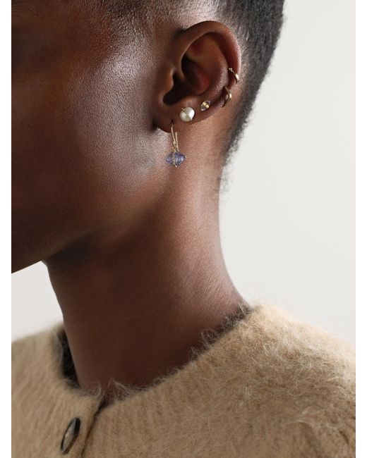 Melissa Joy Manning Natural 14-Karat Recycled, Iolite And Herkimer Diamond Earrings