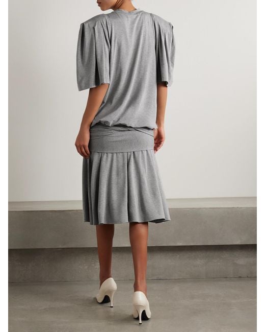 Marie Adam-Leenaerdt Gray Midikleid Aus Baumwoll-Jersey Mit Raffungen