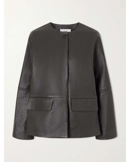 Joseph Black Barbs Paneled Textured-Leather Jacket