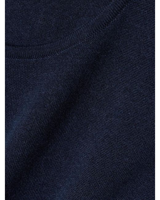 Gabriela Hearst Blue Rebus Wool, Silk And Cashmere-Blend Midi Dress