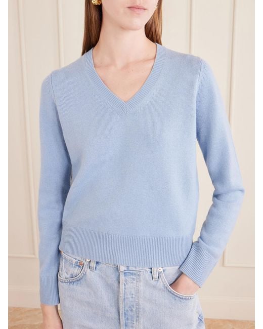 Nili Lotan Blue Camelia Knitted Cashmere Sweater