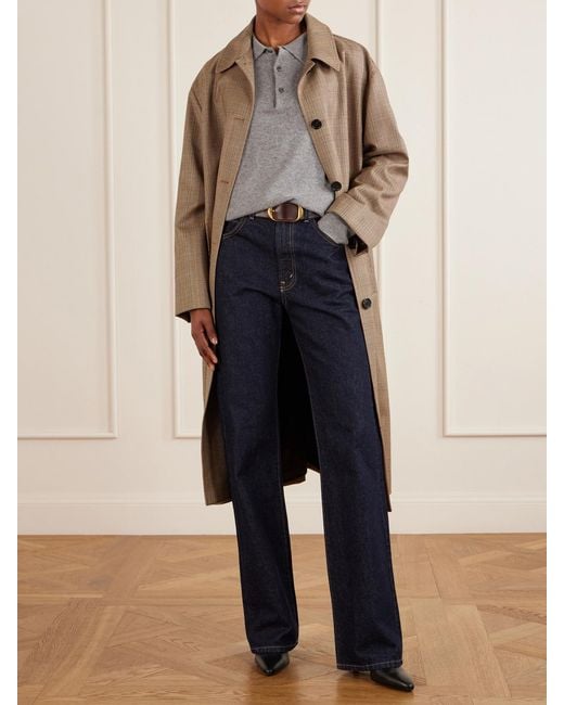 Nili Lotan Blue Joan High-Rise Straight-Leg Jeans