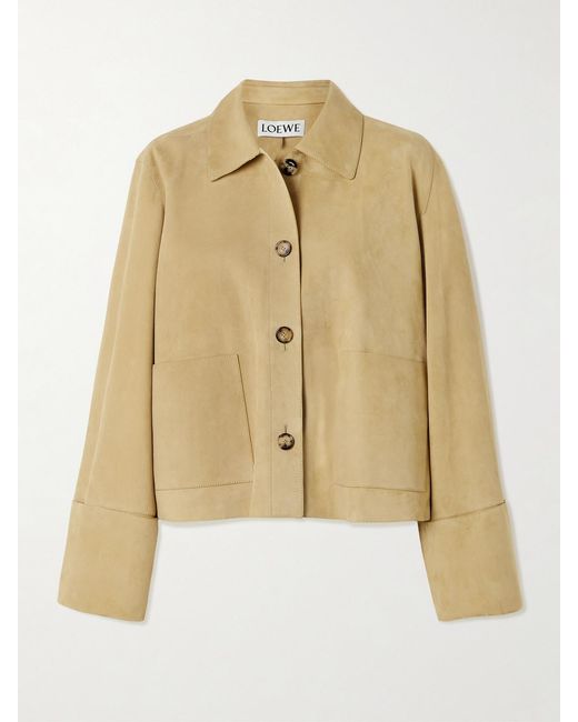 Loewe Natural Paneled Suede Jacket