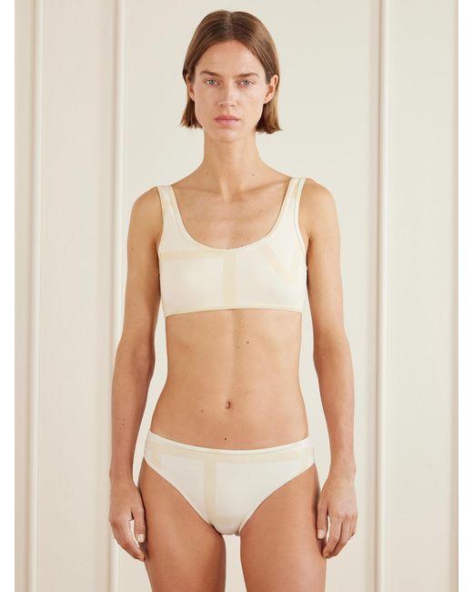 Totême Natural Monogram Printed Swim Shorts