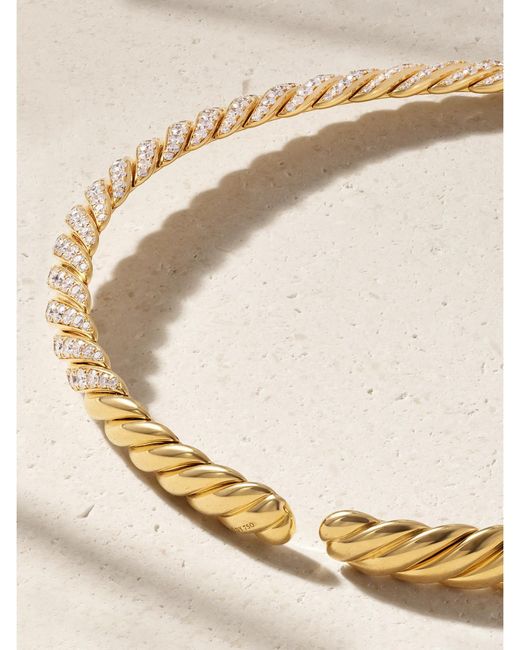David Yurman Natural Sculpted Cable 18-Karat Diamond Necklace