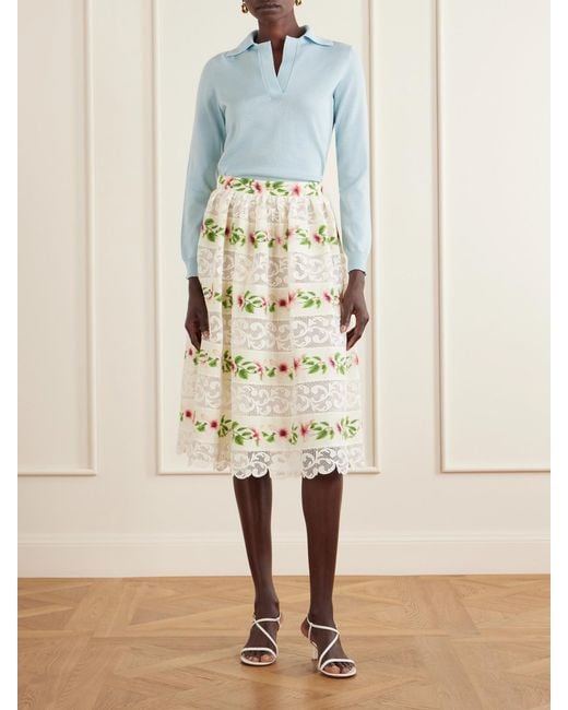 Oscar de la Renta Blue Wool Polo Sweater