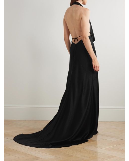 Robe Du Soir Dos Nu En Crêpe Satiné Alex Perry en coloris Black