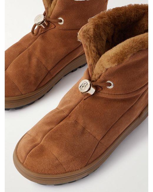 Bogner Brown Chamonix Shearling-Lined Suede Ankle Boots