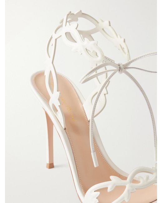 Gianvito Rossi Natural 95 Laser-Cut Leather Sandals