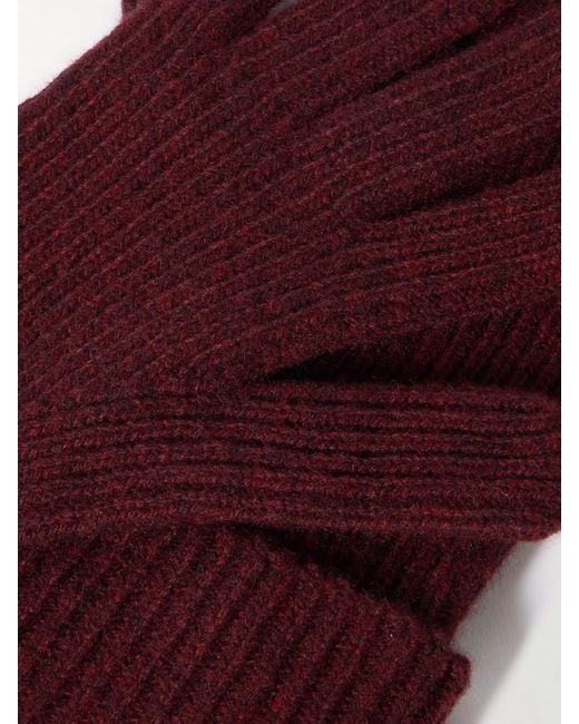 arch4 Purple Juliann Ribbed Cashmere Gloves