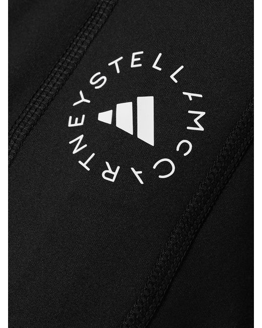Adidas By Stella McCartney Black Truepurpose Printed Recycled Stretch-Jersey Top