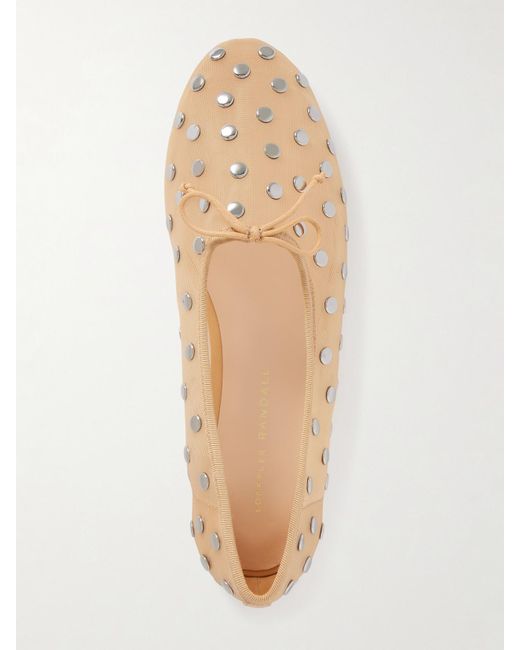Loeffler Randall Natural Landon Embellished Mesh Ballet Flats
