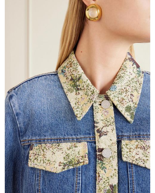 ALÉMAIS Blue Marcel Printed Denim Jacket