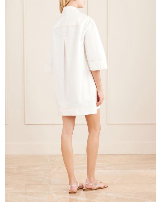 Zimmermann White Roselight Paneled Denim Mini Dress
