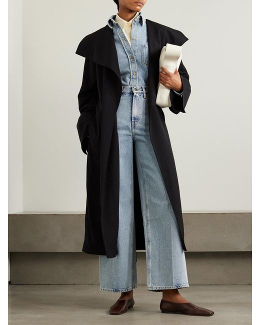 Totême  Black Belted Twill Coat