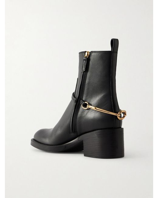 Chloé Black Dakota Embellished Leather Ankle Boots