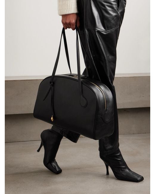 Liffner Black Bowling Schultertasche Aus Leder Mit Verzierung