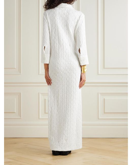 Jil Sander White Maxikleid Aus Cloqué
