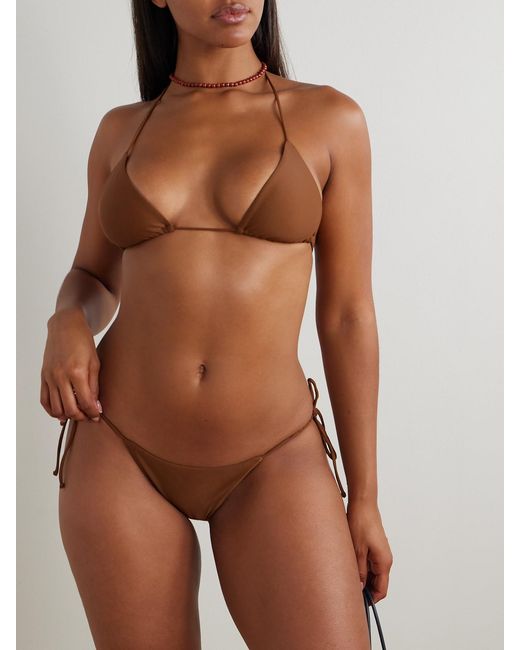 Matteau Brown The String Triangle Bikini Top