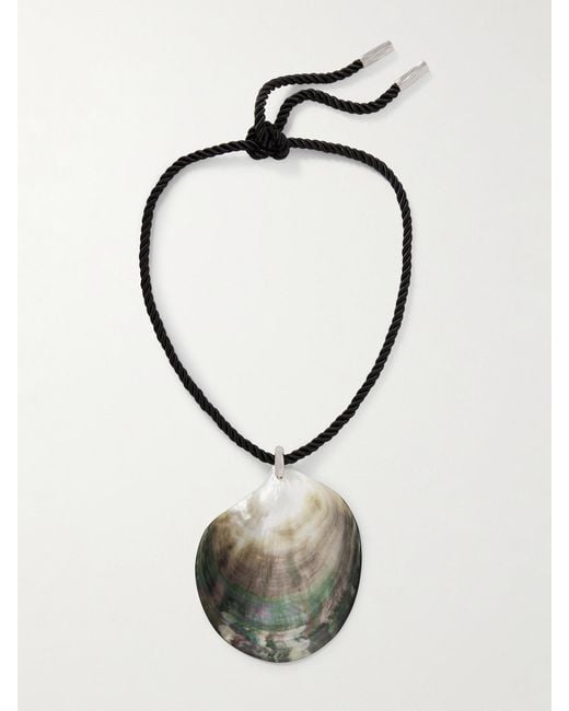 Julietta Black Lamar-Plated, Shell And Rope Necklace
