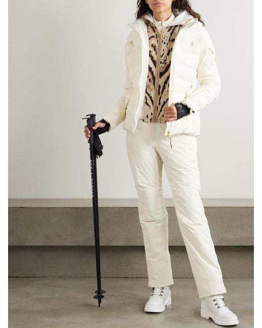 Bogner Natural Ellya Layered Belted Quilted Ski Jacket