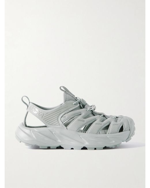 Hoka One One Gray Hopara Rubber-Trimmed Neoprene Sandals