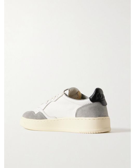 Autry Natural Medalist Low Leather And Suede Sneakers