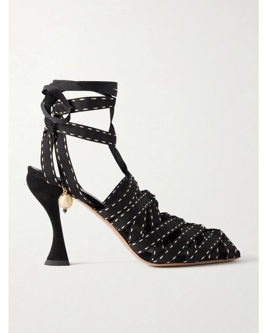 Zimmermann Black Corsage 85 Embellished Sandals