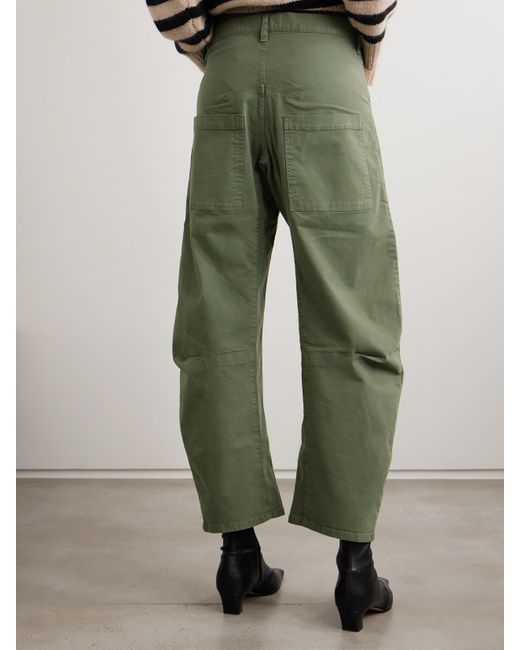 Nili Lotan Green Shon Barrel-Hose Aus Twill Aus Einer Baumwollmischung