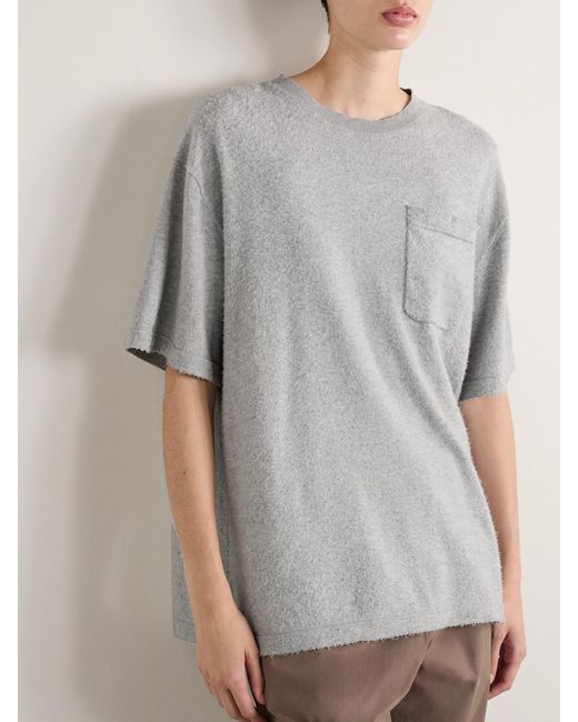 The Row Gray Kaddy Oversized-T-Shirt Aus Gebürstetem Baumwoll-Jersey