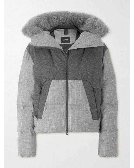 Sease Gray Arlo Vampire 3. Hooded Quilted Striped Cashmere-Blend Down Ski Jacket