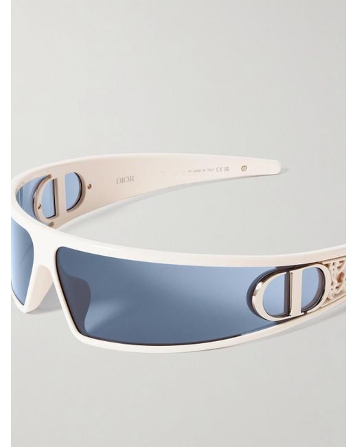 Dior Blue Verydior M1U Wrap-Around Acetate Sunglasses