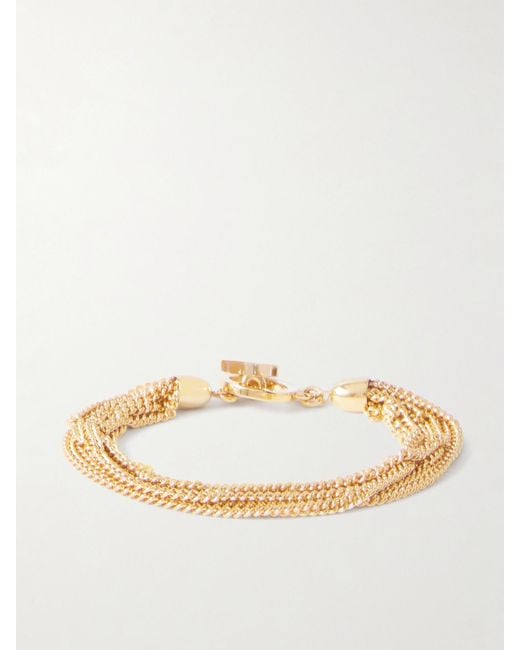 Saint Laurent Natural Cassandre Goldfarbenes Armband