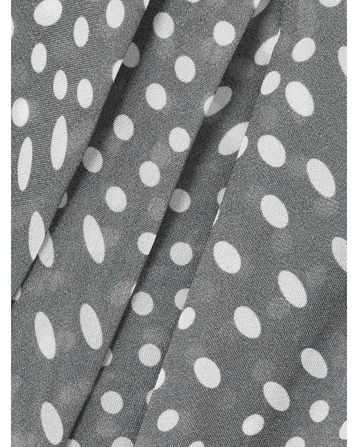 Dries Van Noten Gray Hemd Aus Georgette Mit Punkten Und Stehkragen Zum Binden