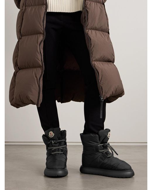 Moncler Black Gaia Quilted Shell Ankle Boots
