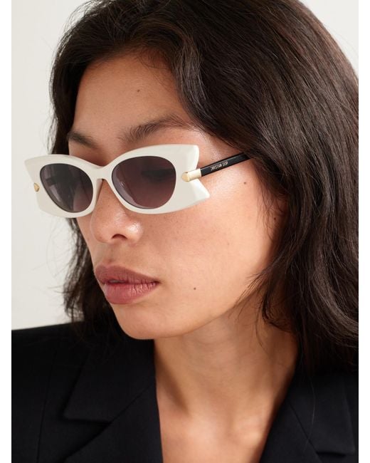 Dior White Diorbutterfly S2I Cat-Eye Acetate Sunglasses