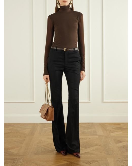 Saint Laurent Brown Crepe De Chine Top