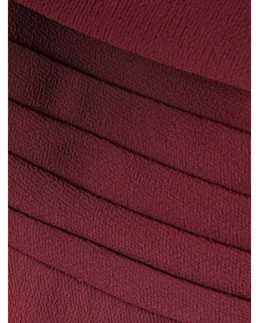 Emilia Wickstead Derika Off-The-Shoulder Pleated Textured-Crepe Gown