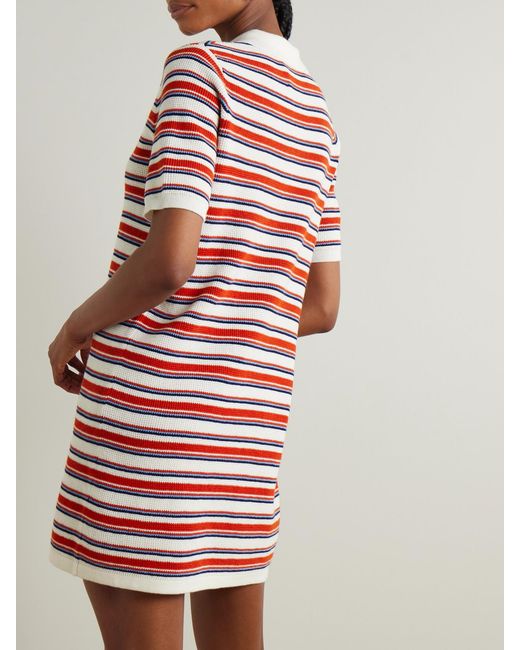 arch4 Red Solva Striped Cotton, Silk And Cashmere-Blend Mini Dress