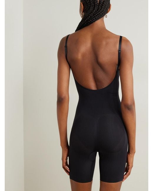 Skims Black Seamless Sculpt Mid Thigh Bodysuit