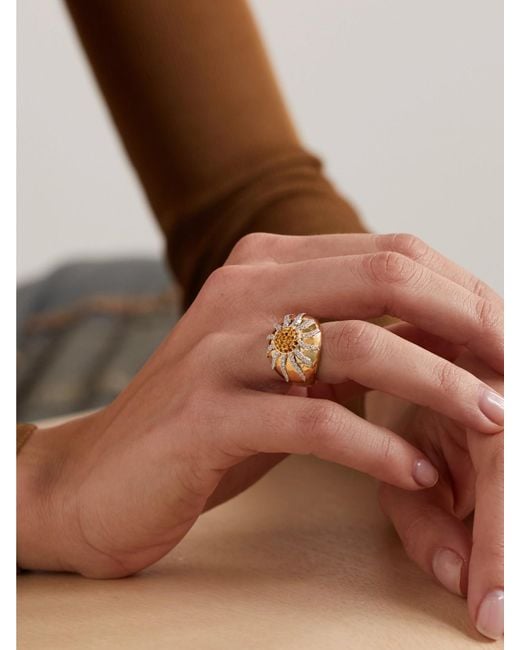 Yvonne Léon Natural 18-Karat, Citrine And Diamond Ring