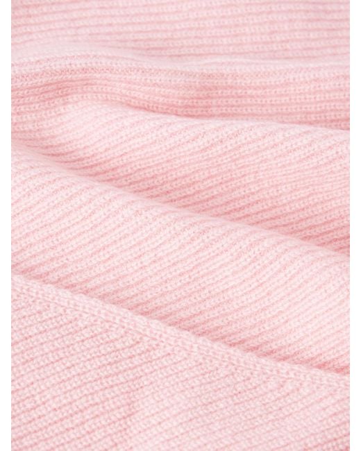 &Daughter Pink Fionn Ribbed Cashmere Scarf