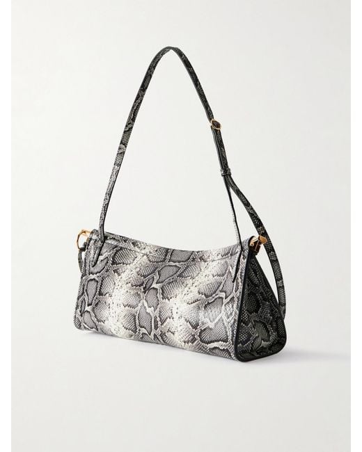 Alaïa Metallic Le Click E/W Medium Snake-Effect Eel Shoulder Bag