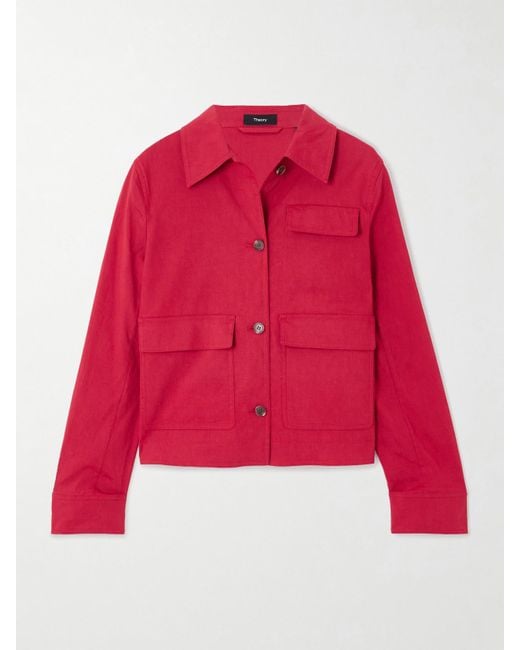 Theory Red Jacke Aus Einer Baumwollmischung