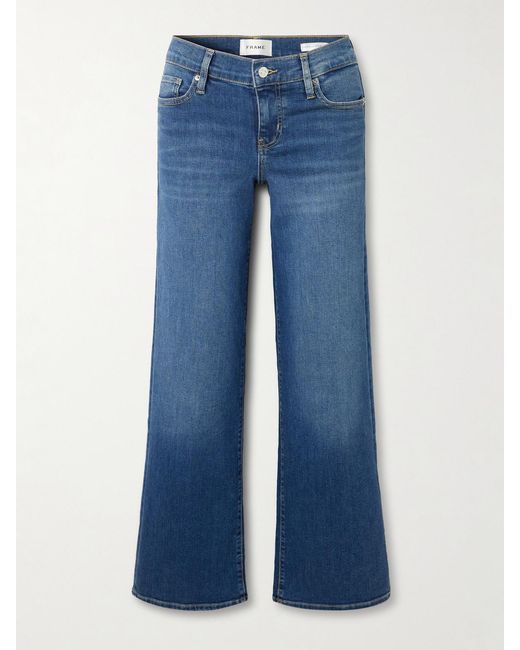 FRAME Blue Le Slim Palazzo Low-Rise Wide-Leg Jeans
