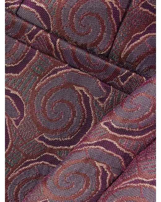 Dries Van Noten Purple Jacquard Skinny Pants