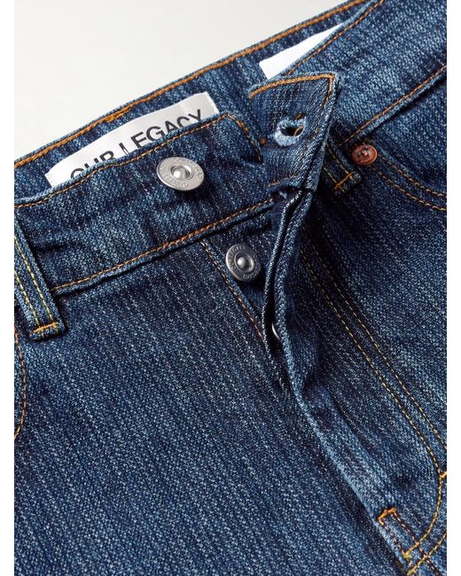 Our Legacy Blue Linear High-Rise Straight-Leg Jeans