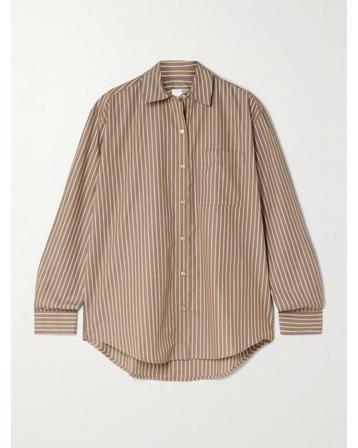 Leset Natural Yoshi Striped Cotton And Lyocell-Blend Poplin Shirt