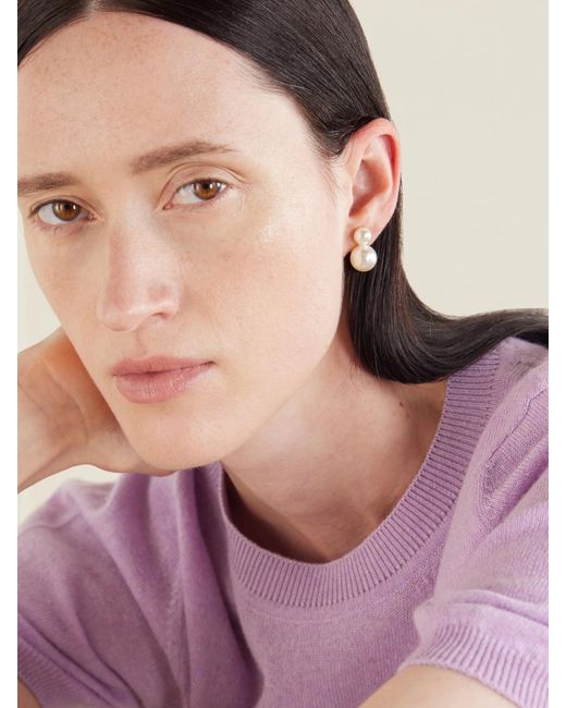 Jennifer Behr White Iris-Tone Pearl-Like Earrings