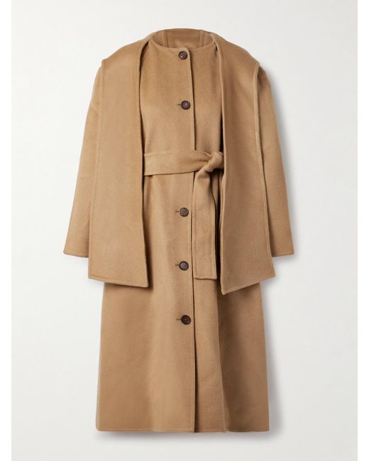 Manteau En Feutre De Laine À Capuche Et À Écharpe Astra Sea en coloris Natural